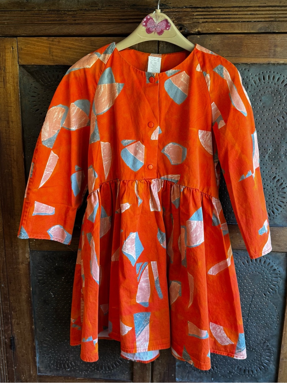 COS Kids Bright Orange Geometric Dress